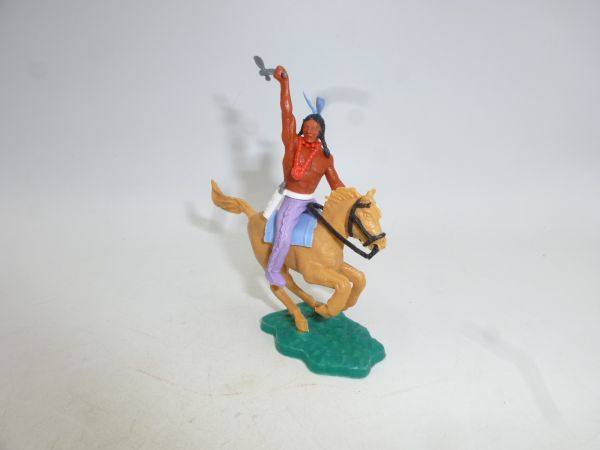 Timpo Toys Indian 3rd version riding, lunging with tomahawk