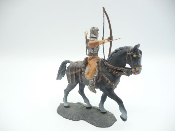 Umbau 7 cm Ritter zu Pferd, Bogen schießend - tolle Detailarbeit