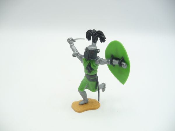Timpo Toys Visierritter laufend, neongrün/schwarz mit Schwert - Schlaufen ok