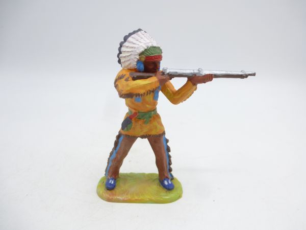 Elastolin 7 cm Indianer stehend, Gewehr schießend, Nr. 6840