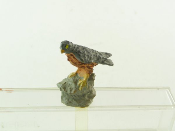 Elastolin Falcon sitting on stone - great painting, very good condition