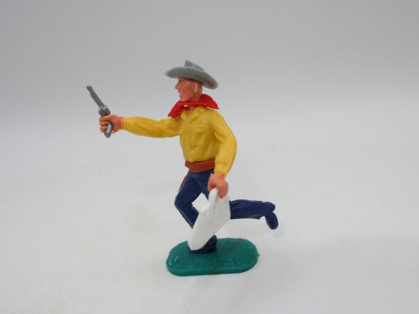Timpo Toys Cowboy 2. Version laufend mit Geldtasche + Pistole - seltene Tasche