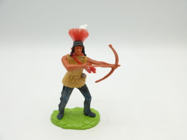 Elastolin 7 cm Irokese stehend mit Bogen + Messer im Gurt