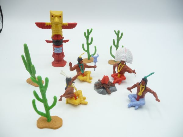 Timpo Toys Indian scene at the campfire (figures + accessories)