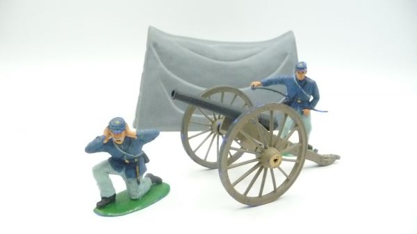 American Civil War; Bürgerkriegsszene (Zelt, Kanone, 2 Unionssoldaten)