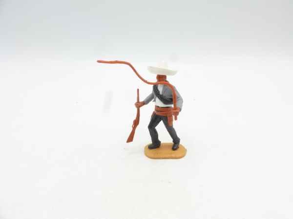 Timpo Toys Mexican standing with rifle + whip, grey/white