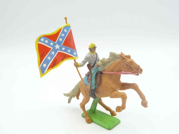 Britains Deetail Confederate Army soldier riding, with flag
