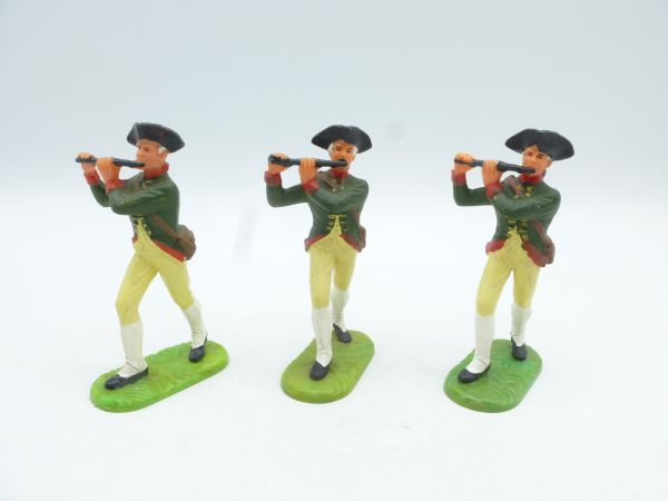 Elastolin 7 cm American Militia: 3 pipers marching, No. 9135