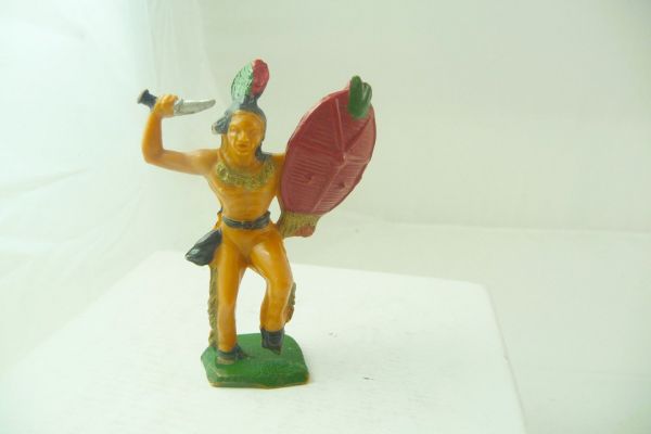 Starlux Indianer mit Messer + Schild - ausgefallene Figur