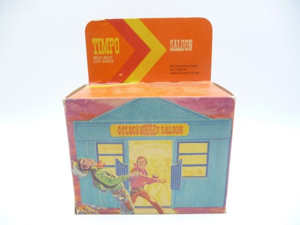 Timpo Toys Golden Nugget Saloon, blau, Ref. No. 216 - Altbox, Inhalt Top
