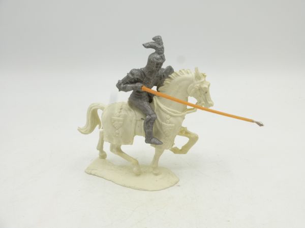 Elastolin 4 cm (blank) Knight on horseback, lance down