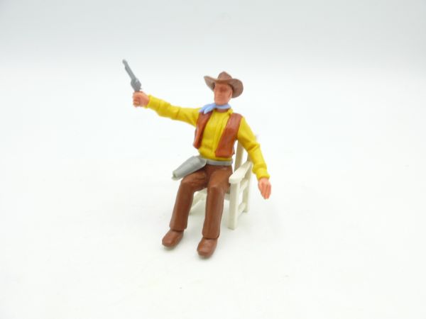 Timpo Toys Cowboy sitzend mit Pistole (ohne Stuhl)