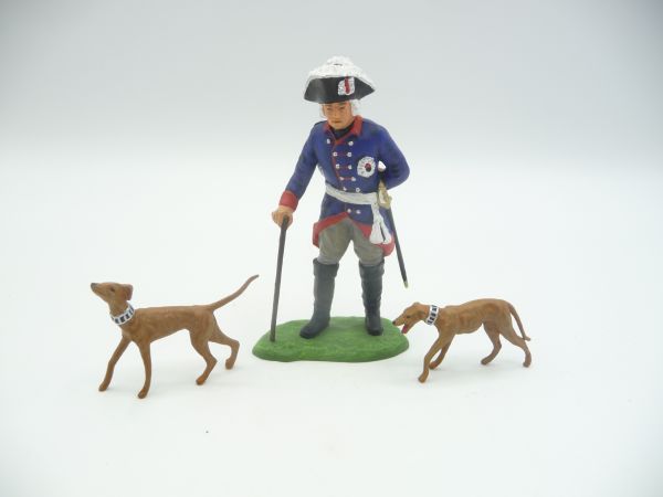 Preiser 7 cm Prussians: Old Fritz with 2 greyhounds, No. 9101