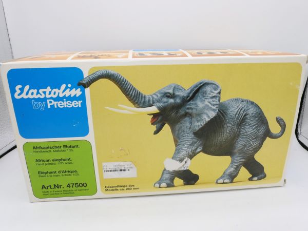 Elastolin Afrikanischer Elefant, Nr. 47500 (Gesamtlänge 28 cm) - OVP, ladenneu
