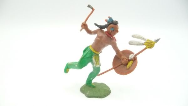 Britains Swoppets Iroquois walking with tomahawk + spear