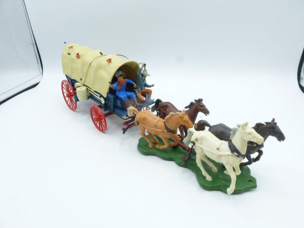 Britains Covered wagon raid - great carriage with burning arrows