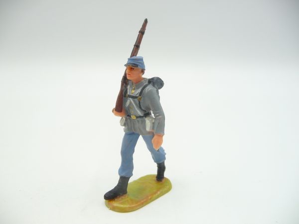 Elastolin 4 cm Südstaaten: Soldat im Marsch, Nr. 9181 - frühe Figur, sehr guter Zustand