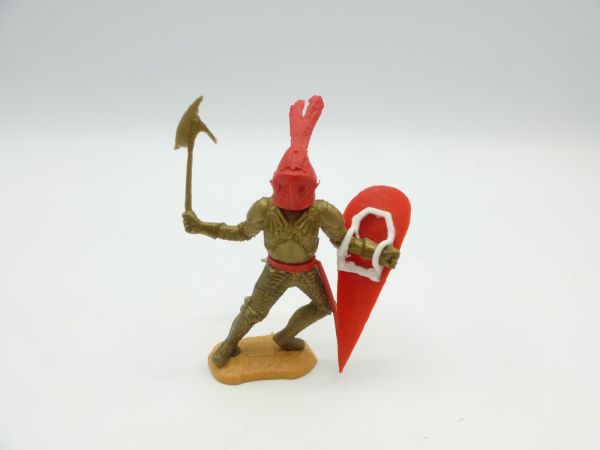 Timpo Toys Goldritter zu Fuß, roter Kopf + Schild