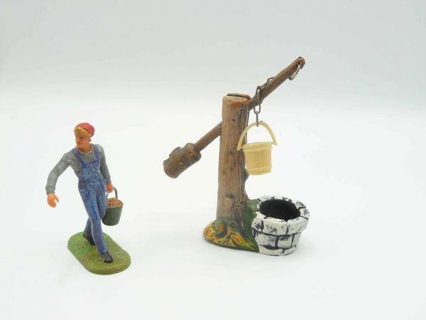 Large well with bucket for 7 cm figures, similar to Elastolin