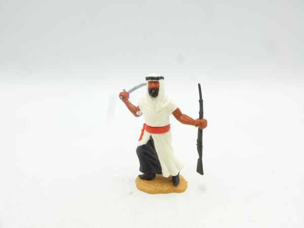 Timpo Toys Araber stehend mit Säbel + Gewehr, weiß