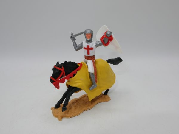 Timpo Toys Crusader 2nd version on horseback, with sword + shield