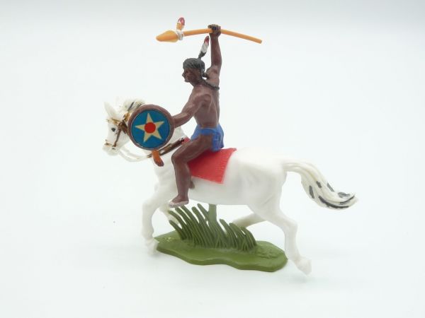 Britains Swoppets Indian riding with spear + shield