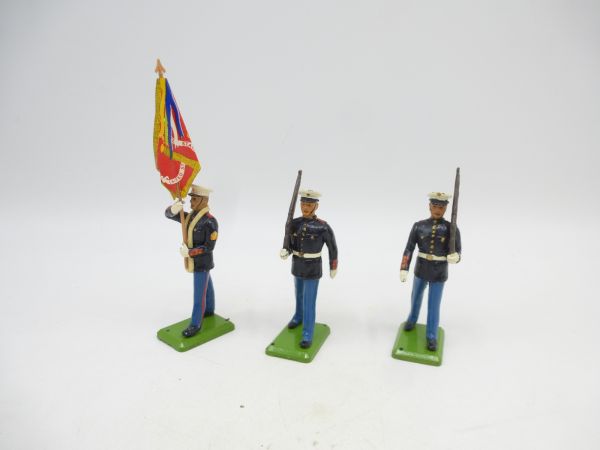 Britains Metall US-Marine, 3 Figuren im Marsch