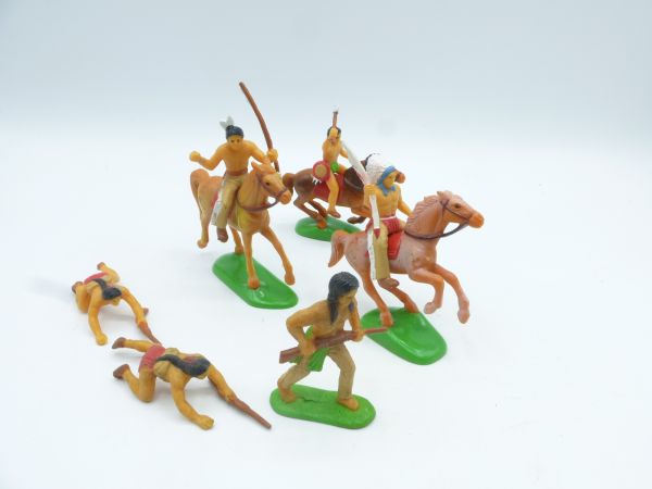 Panini Gruppe Indianer (3 Reiter, 3 Fußfiguren)
