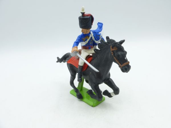 Britains Deetail Waterloo soldier on horseback, holding sabre below
