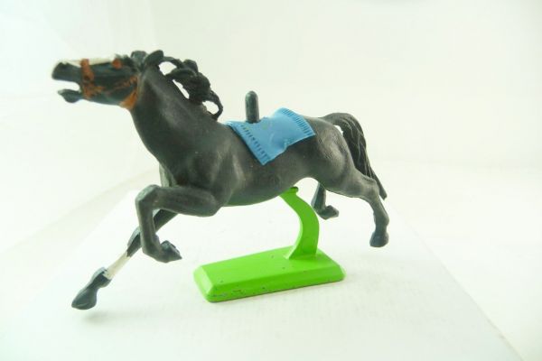 Britains Deetail Horse black, long-running (blue blanket)