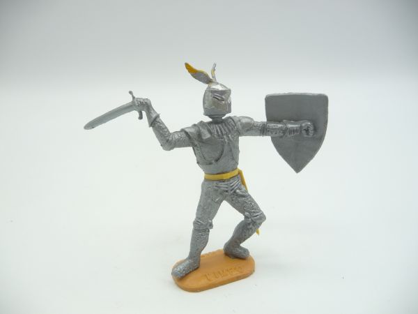 Timpo Toys Silberritter stehend mit Schwert + Schild
