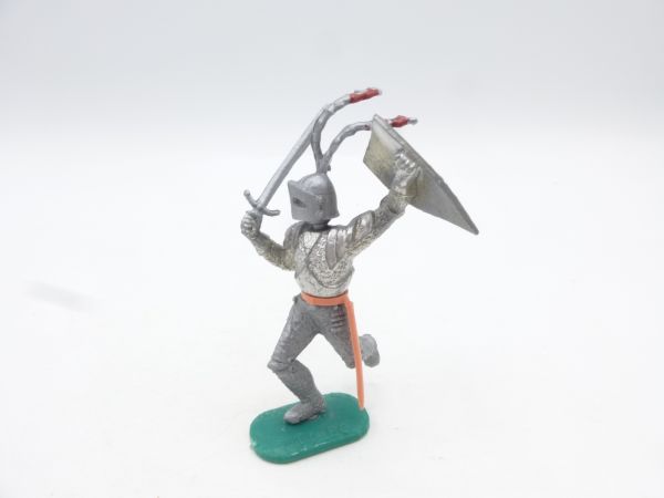 Timpo Toys Silberritter 1. Version laufend mit Schwert + Schild