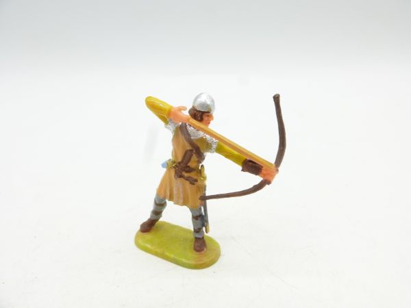 Elastolin 4 cm Archer shooting downwards, no. 8647 (yellow/beige)