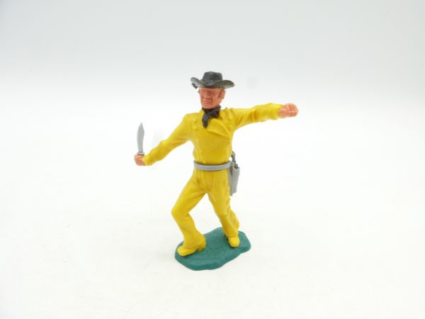 Timpo Toys Cowboy 3. Version stehend mit Messer - tolle Farbkombi