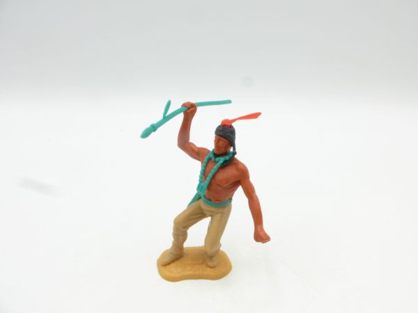 Timpo Toys Indianer 2. Version stehend mit grünem Speer