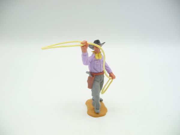 Timpo Toys Cowboy 2. Version stehend mit Lasso (flieder)