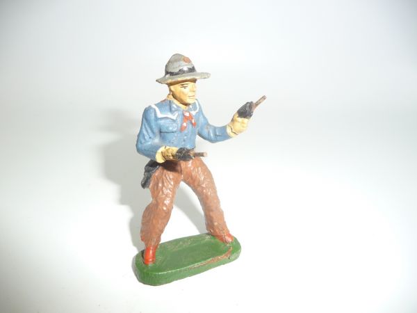 Elastolin Composition Cowboy with 2 revolvers - age-appropriate good condition