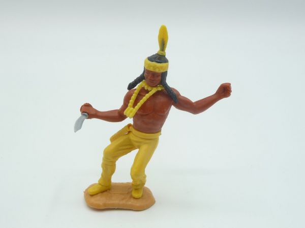 Timpo Toys Indianer 3. Version mit Messer - tolle Farbkombi