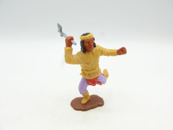 Timpo Toys Apachenvariante: beige laufend, Beine lila, Schurz rot
