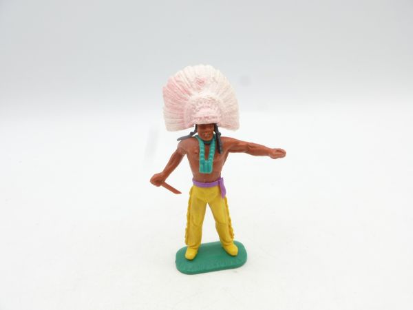 Timpo Toys Chief with short feather headdress - beautiful colour