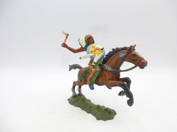 Preiser 7 cm Indianer zu Pferd mit Tomahawk, Nr. 6844