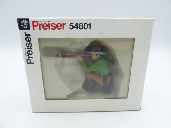 Preiser 7 cm Cowboy kneeling and shooting, No. 6964 - orig. packaging, brand new