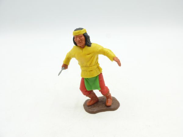 Timpo Toys Apache standing yellow with knife, trousers red