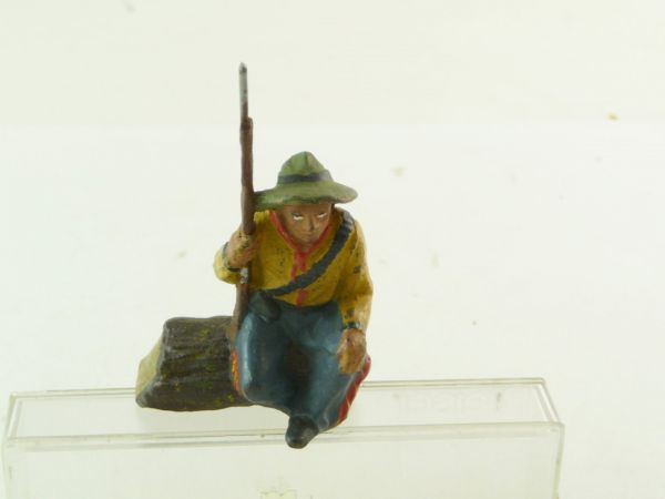 Lineol Cowboy sitzend mit Gewehr (Nachkrieg) - sehr guter Zustand