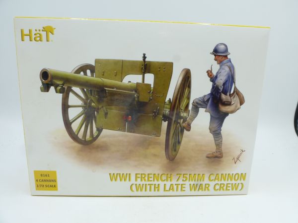HäT 1:72 WW I French 75 mm Cannon, No. 8161 - orig. packaging, on cast
