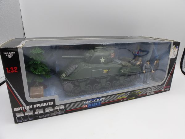 new-ray 1:32 M4 A3 tank with accessories + figures - orig. packaging, brand new