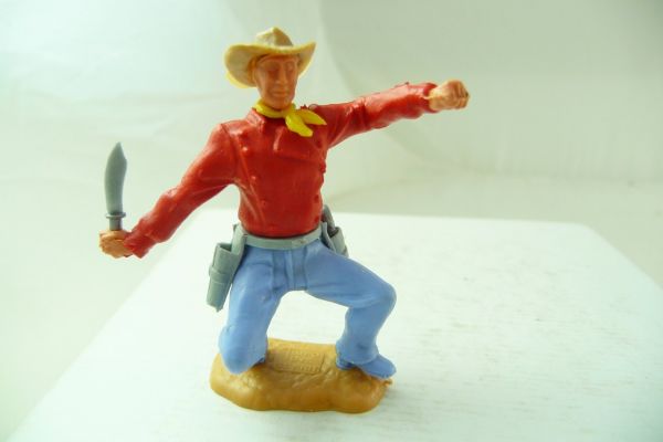 Timpo Toys Cowboy 3. Version hockend mit Messer