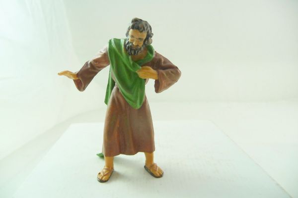 Elastolin 7 cm Nativity figures: Joseph standing, No. 6613, brown robe