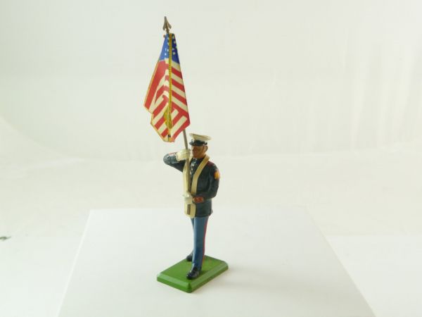 Britains US Marine Corps, Standard bearer - top condition, incl. stickers