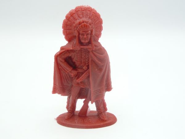 Linde Indian standing, chief with cape, dark-red